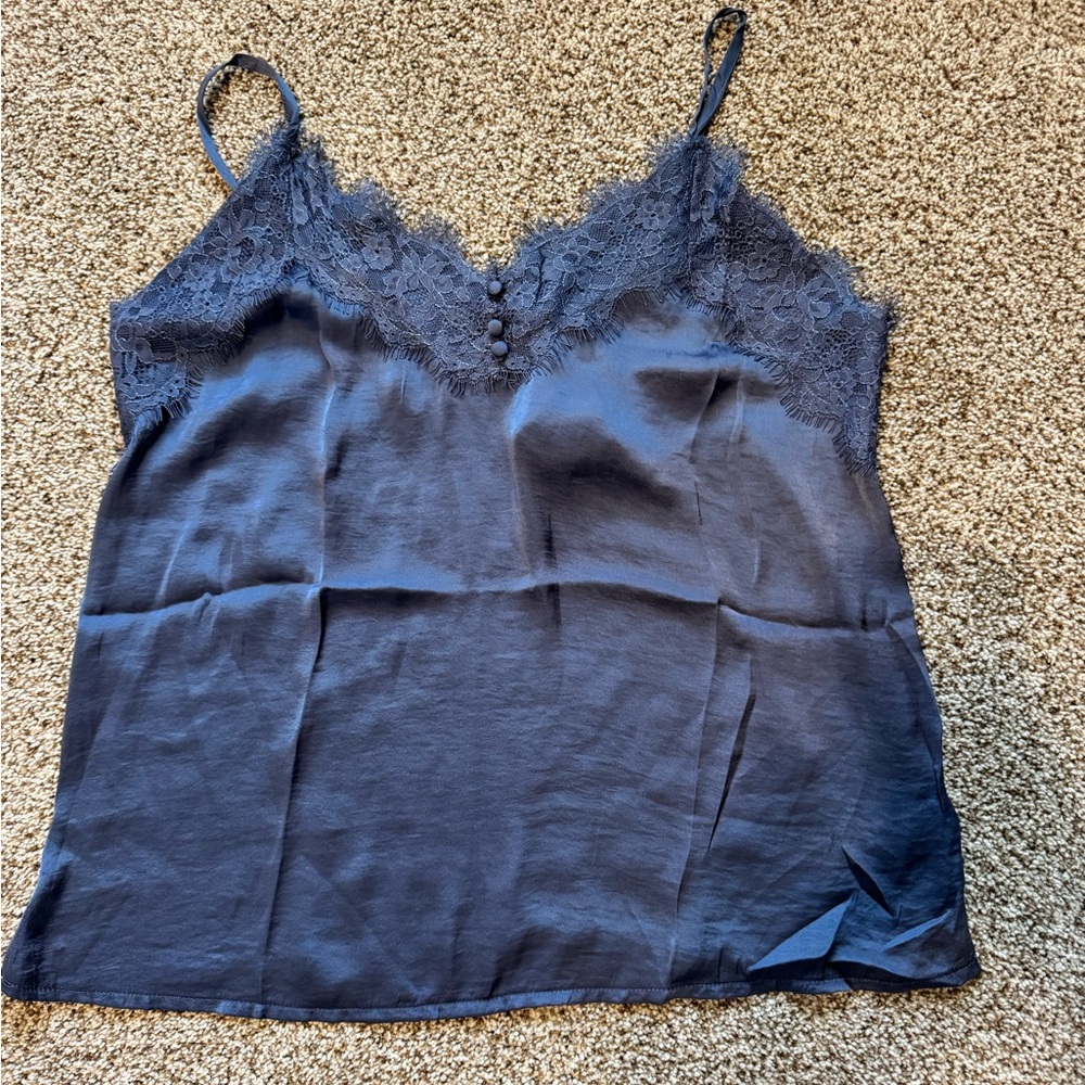💙Hem & Thread Blue Lace and Button Detail Camisole